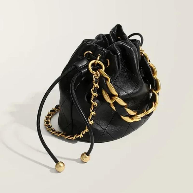 Sac Matelassé Noir Style Bourse