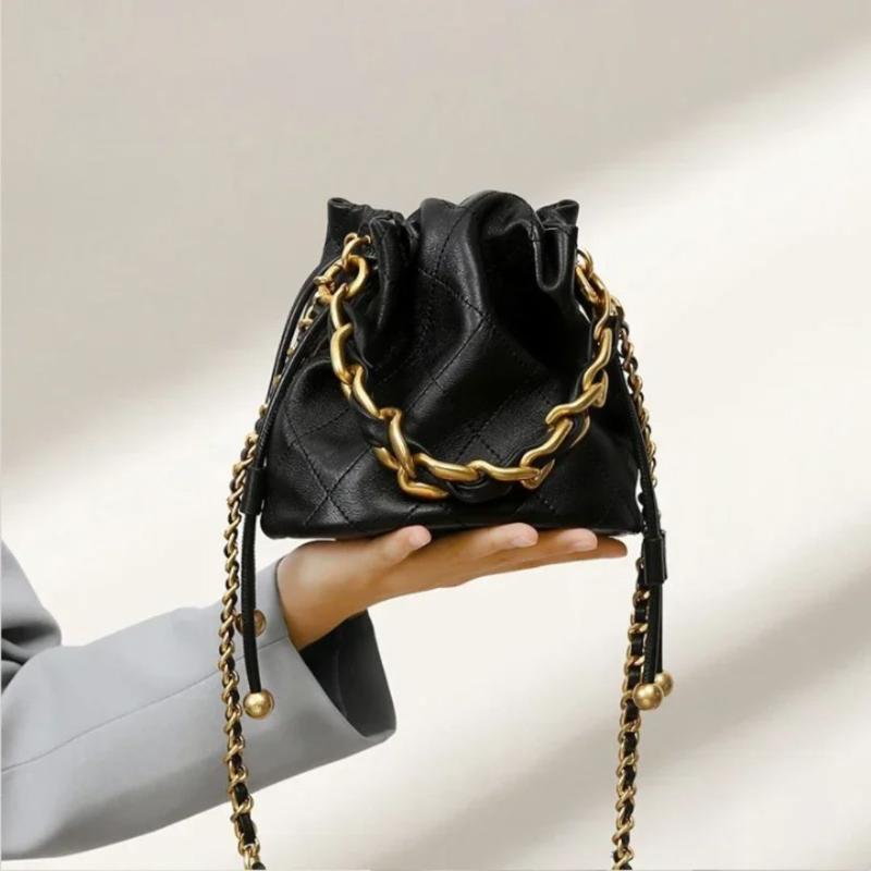 Sac Matelassé Noir Style Bourse