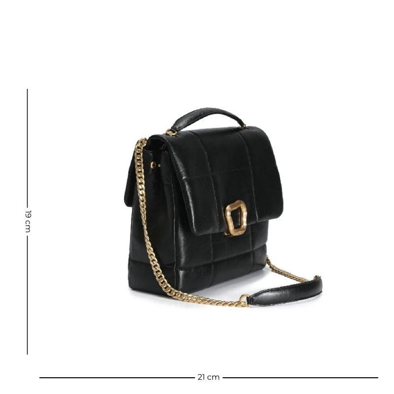 Sac Matelassé Noir Style Mallette sur fond blanc
