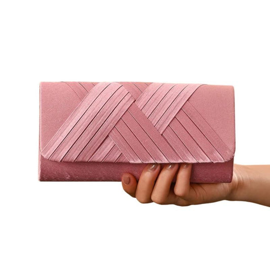 Sac Pochette Soirée Rose et Moderne sur fond blanc