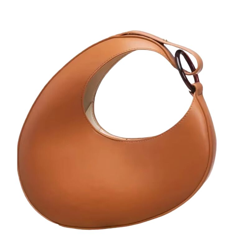 Sac Porté Épaule Chic et Sophistiqué, de couleur marron et sur fond blanc.