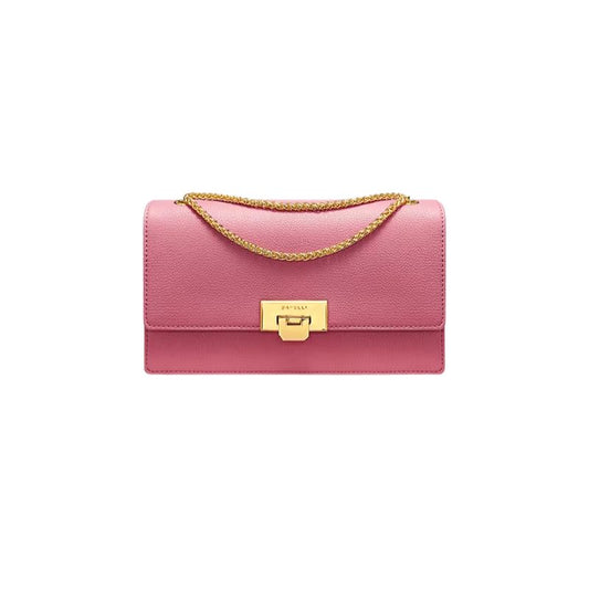 Sac à Main Luxe en Cuir Rose pour Femme sur fond blanc