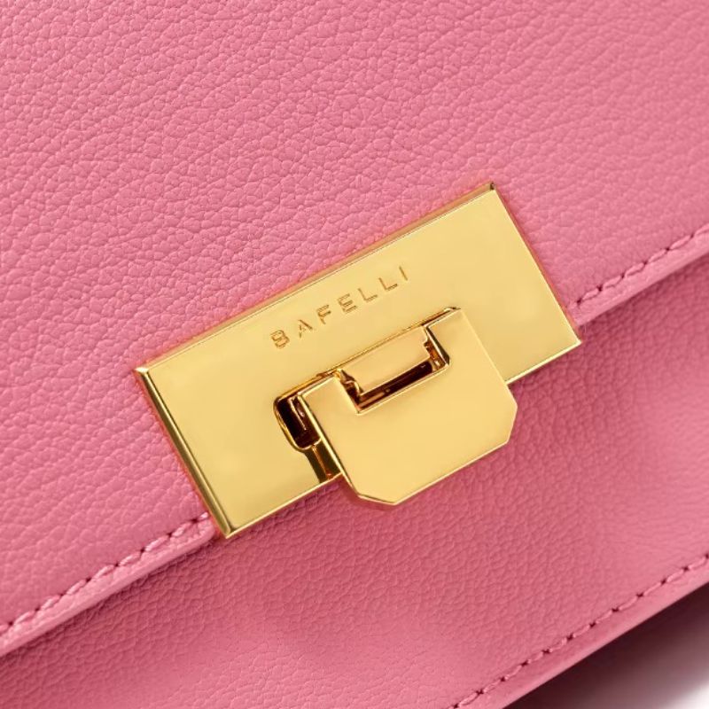 Attache d'un Sac à Main Luxe en Cuir Rose pour Femme