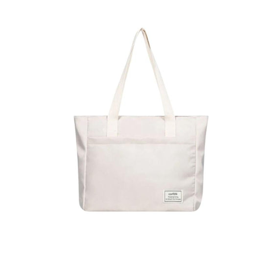 Sac Ordinateur Femme Blanc en Toile sur fond blanc